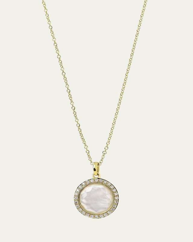 Small Pendant Necklace in 18K Gold with Diamonds